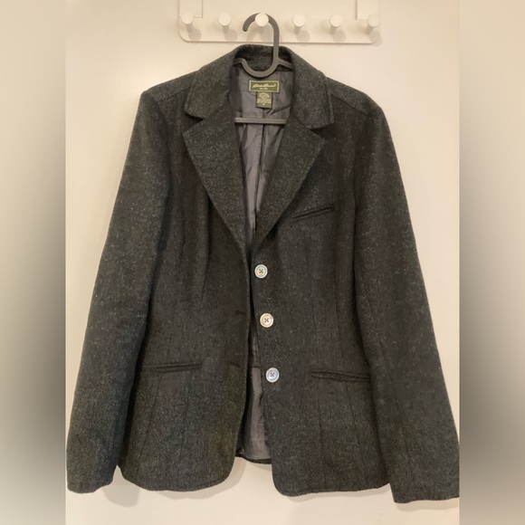 Eddie Bauer Grey Wool Angora Blazer - Size Medium - Picture 1 of 7